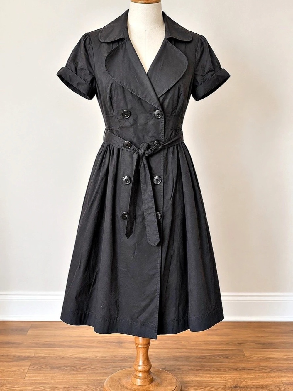 Roxy Magic Boutique Black Button Front Mini Dress Size 8 Like New